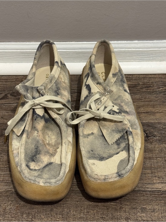 Clarks Other - Clark’s Originals Wallabee Off-White Camo Shoe Sz 13